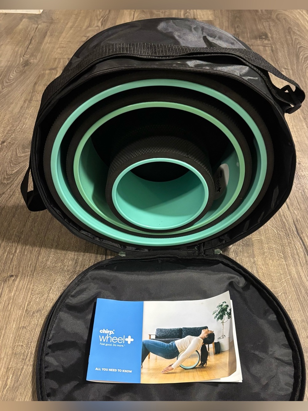 Chirp Wheel + 3 Piece Back Roller w/Carry Case - Mint/Black Yoga Posture Massage